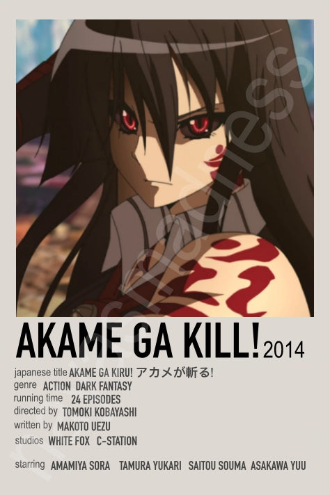 Japanese Cool Akame Anime Polaroid Inspired Keychain
