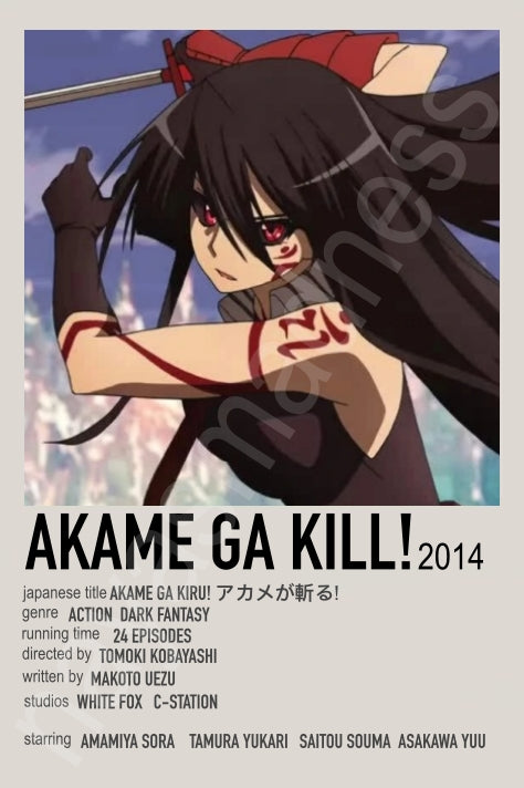Japanese Cool Akame Anime Polaroid Inspired Keychain