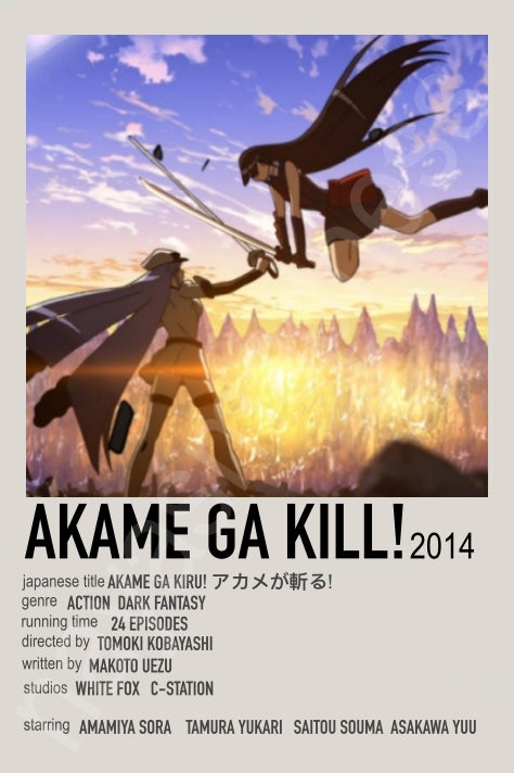 Japanese Cool Akame Anime Polaroid Inspired Keychain