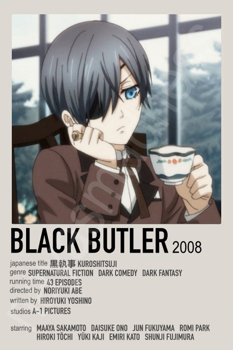 Japanese Butler Anime Polaroid Inspired Keychain