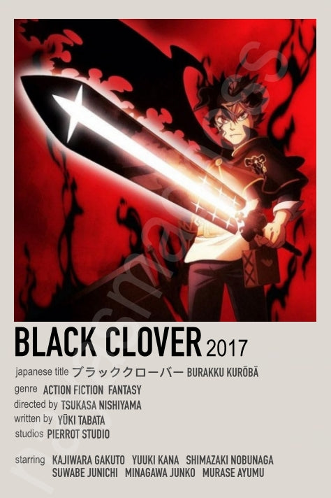 Japanese Clover Anime Polaroid Inspired Keychain
