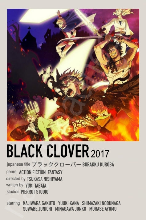 Japanese Clover Anime Polaroid Inspired Keychain