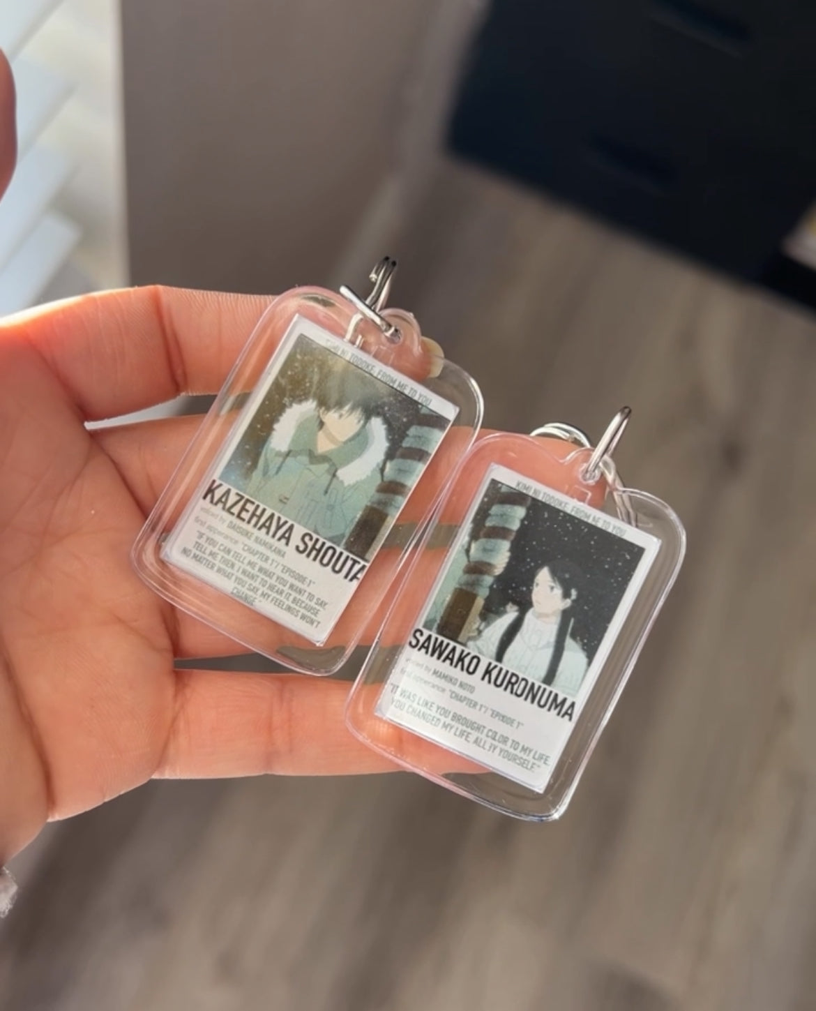 Matching From Me To You Anime Polaroid Inspired Keychain