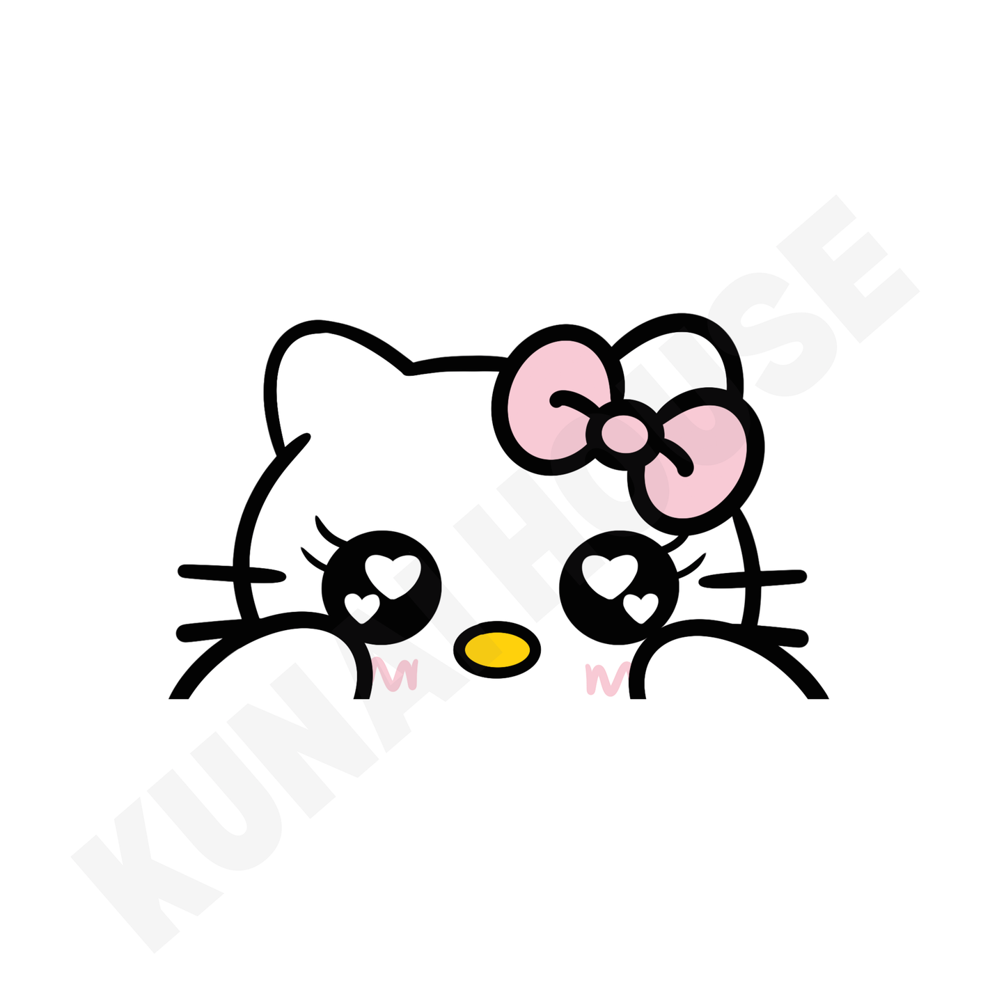 Pink Kitty Peeker Sticker