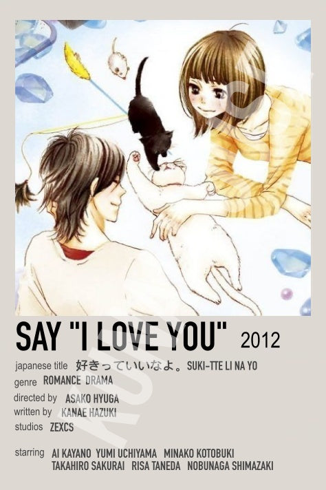 Say "I Love You" Lovers Anime Polaroid Inspired Keychain