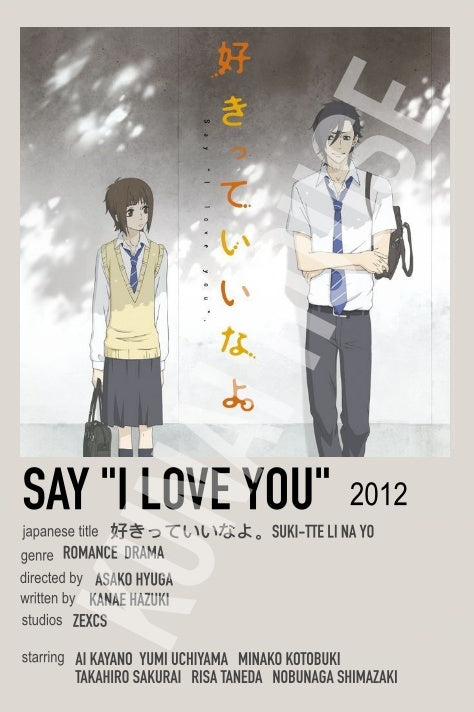 Say "I Love You" Lovers Anime Polaroid Inspired Keychain