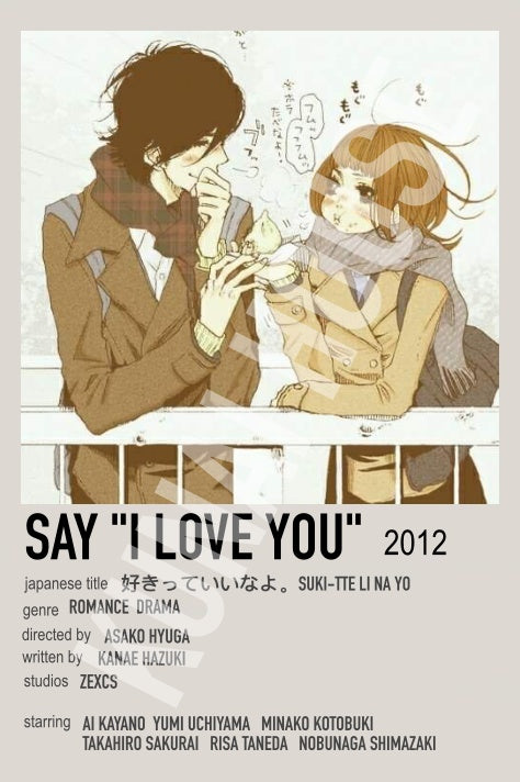 Say "I Love You" Lovers Anime Polaroid Inspired Keychain