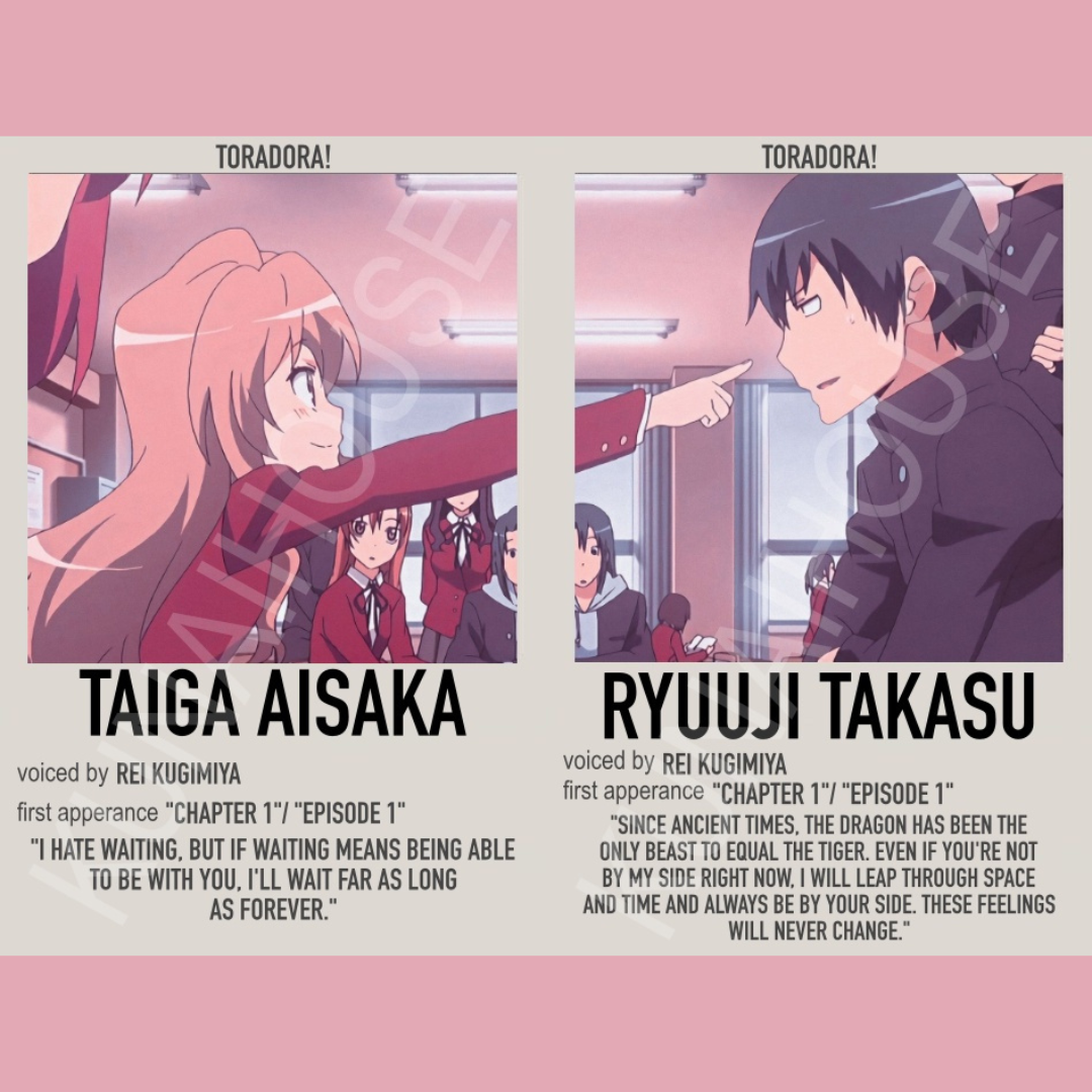 Matching Toradora! Anime Polaroid Inspired Keychain