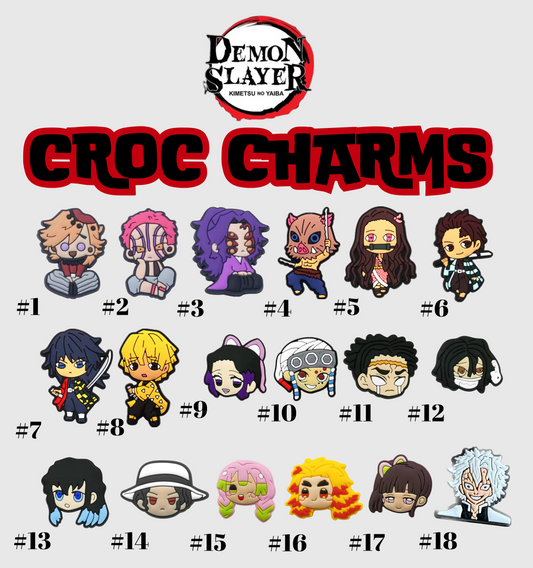 Anime Inspired Croc Charms| Cool Charms for Clogs| Crocs Accessories | Shoe Decor | Character Shoe Clips| Shoe Charm | Demon Anime | Slayer Anime Croc Charms