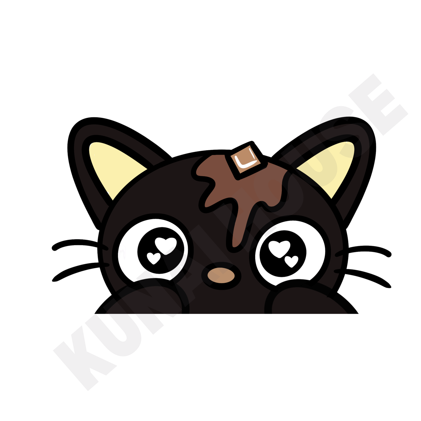 Chocolate Cat Peeker Sticker