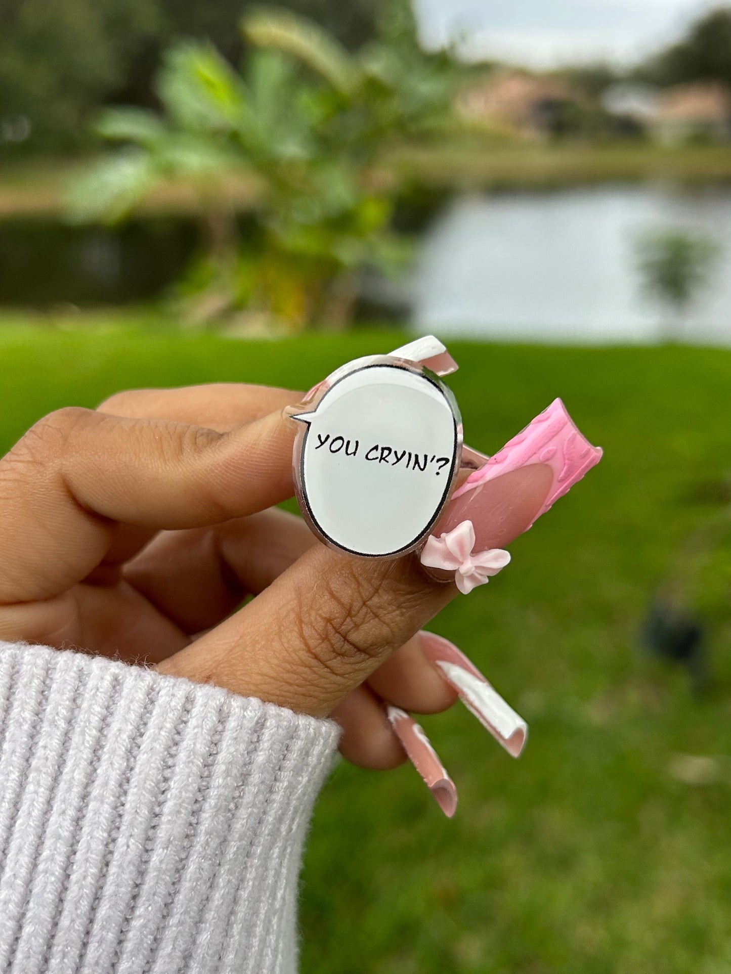 “You crying?” Shoe Charm