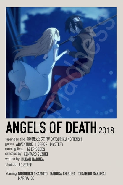 Japanese Angel Death Anime Polaroid Inspired Keychain