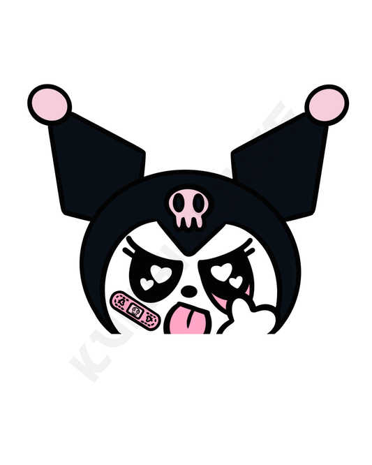 Tongue out Finger Up Peeker Sticker