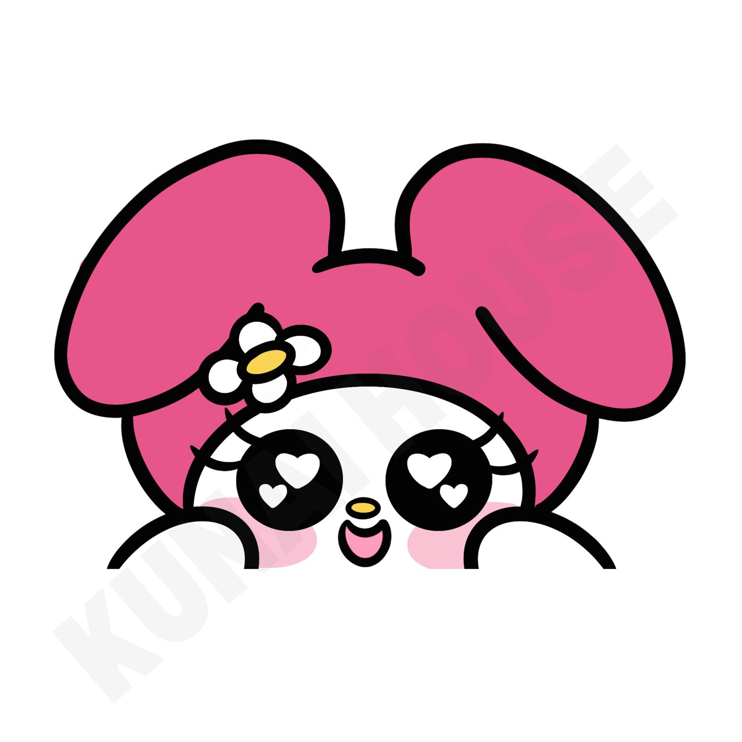 Pink Daisy Peeker Sticker