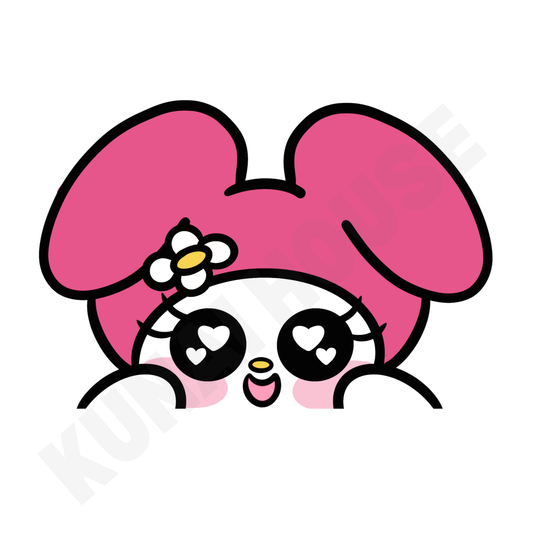 Pink Daisy Peeker Sticker