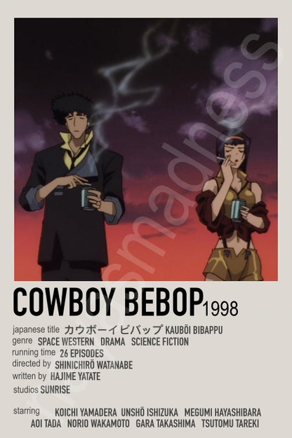 Japanese Cowboy Anime Polaroid Inspired Keychain