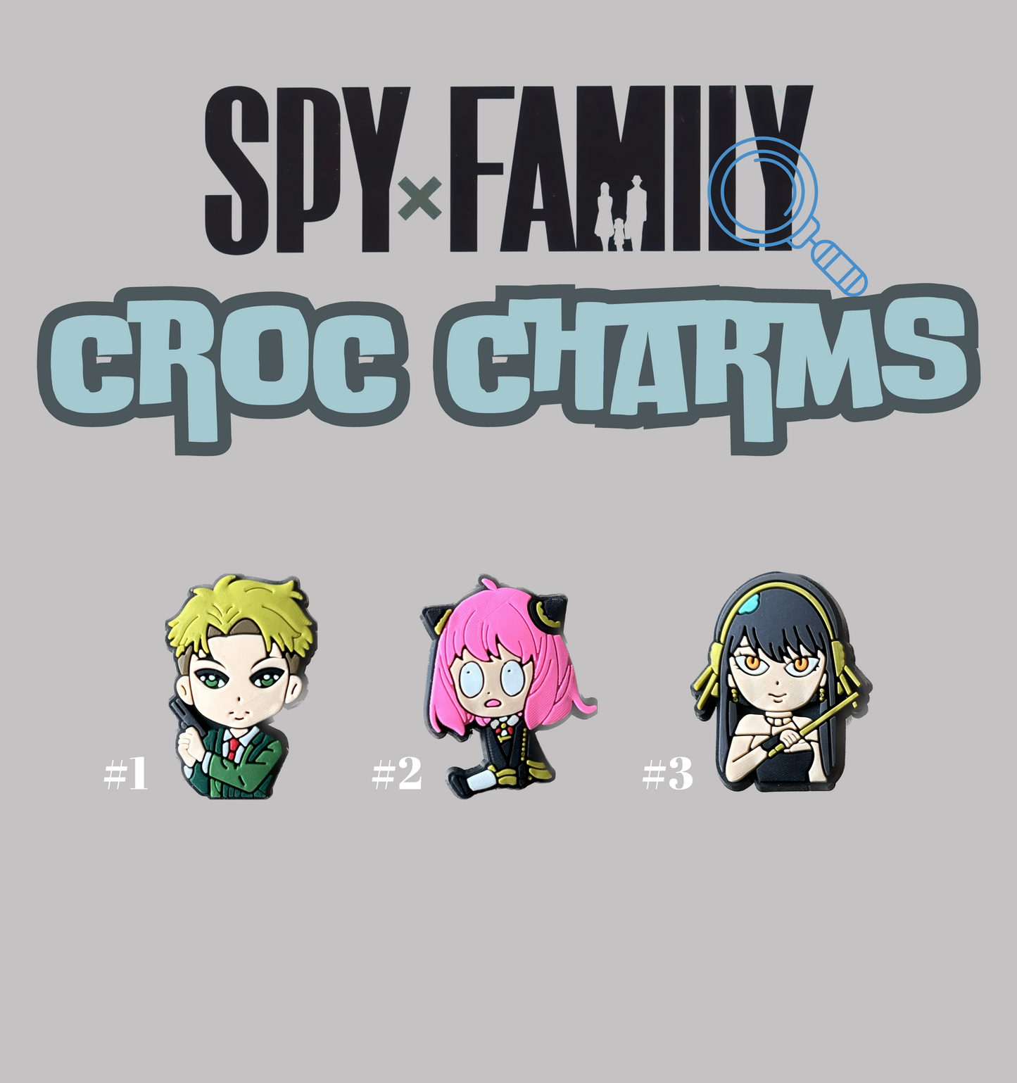 Anime Inspired Croc Charms| Cool Charms for Clogs| Crocs Accessories | Shoe Decor | Character Shoe Clips| Shoe Charm | Spying Family