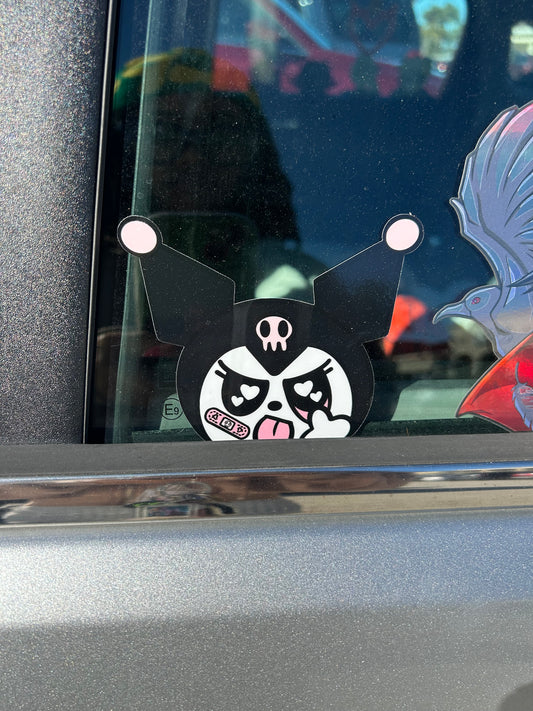 Tongue out Finger Up Peeker Sticker