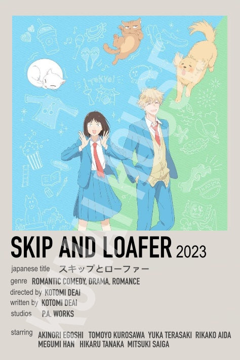 Skip and Loafer Anime Polaroid Keychain