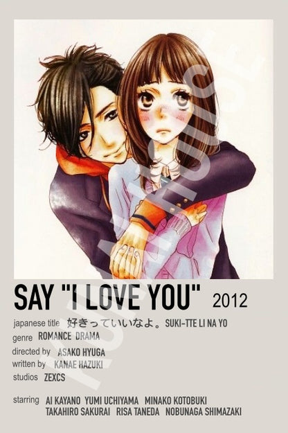 Say "I Love You"  Lovers Anime Polaroid Inspired Keychain