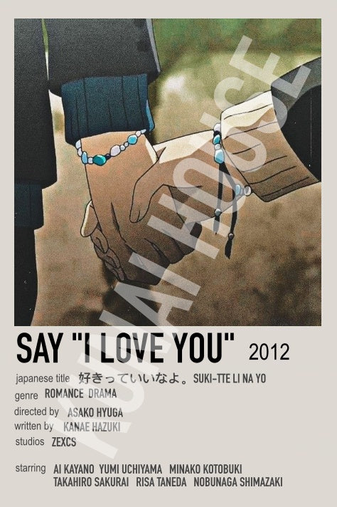 Say "I Love You"  Lovers Anime Polaroid Inspired Keychain