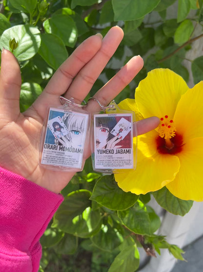 Matching Japanese Poker Anime Polaroid Inspired Keychain